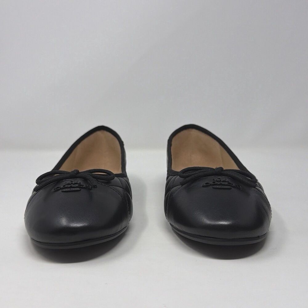 NIB Coach Allyson Quilted Ballet Flats Black Leather Women’s Size 10B AUTH - Picture 13 of 16